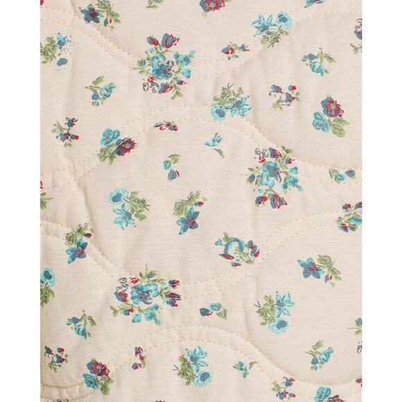 BlankNYC Women Ivory Floral Cotton Denim Quilted Oversize Bomber Jacket Size XS - Picture 4 of 7